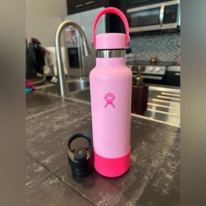 pink hydro flask with 2 tops